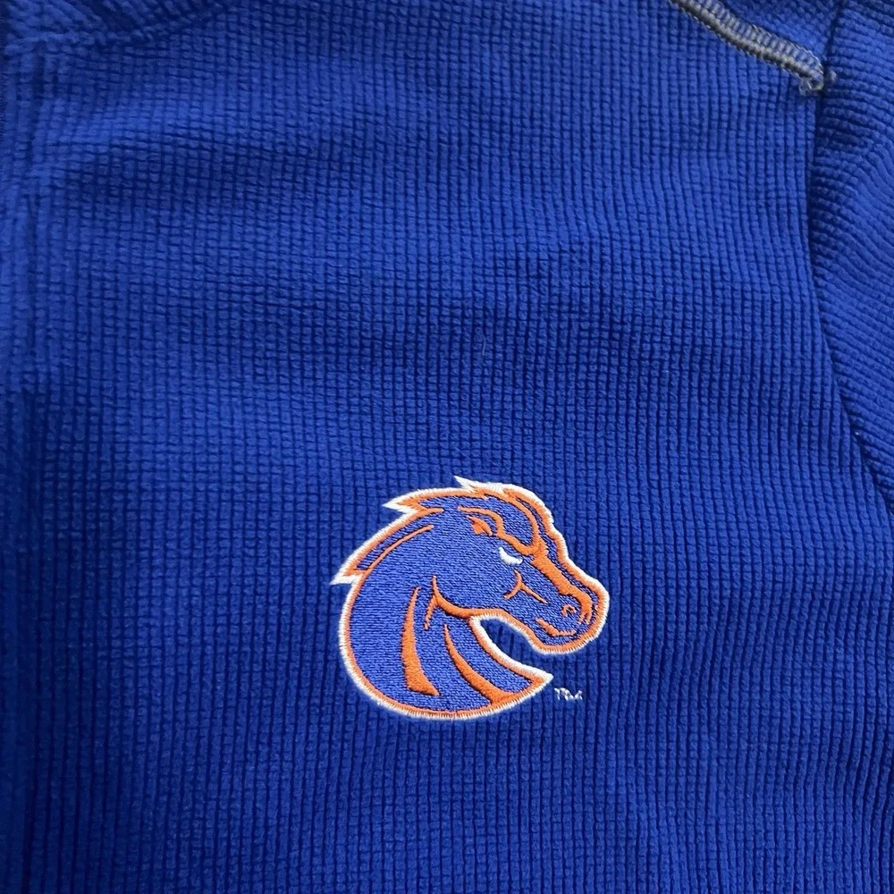 Boise State Broncos Antigua Fleece Jacket Men's Size Large Blue Fill Zip NCAA